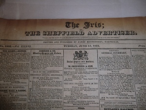 “The Iris” or “The Sheffield Advertiser”